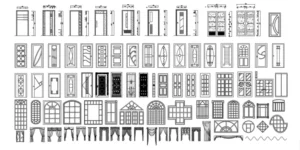 12. AutoCad Doors and windows Blocks #1