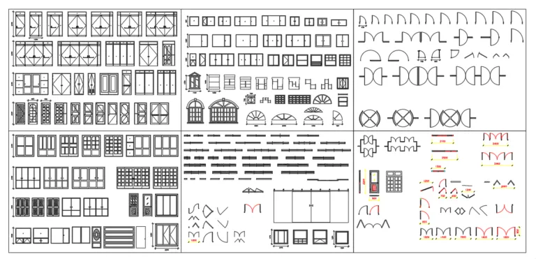 14. AutoCad Doors and windows Blocks #3