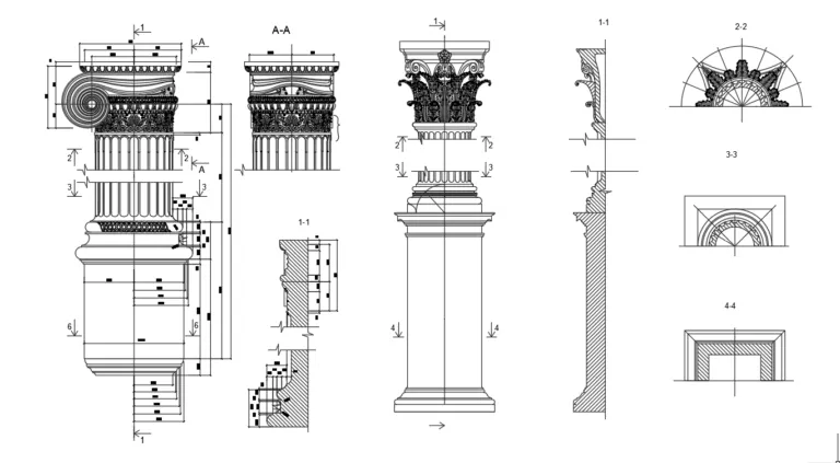 27. Ionic, corinthian column Block