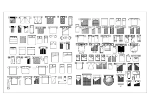 033. Autocad Bed Furniture Block